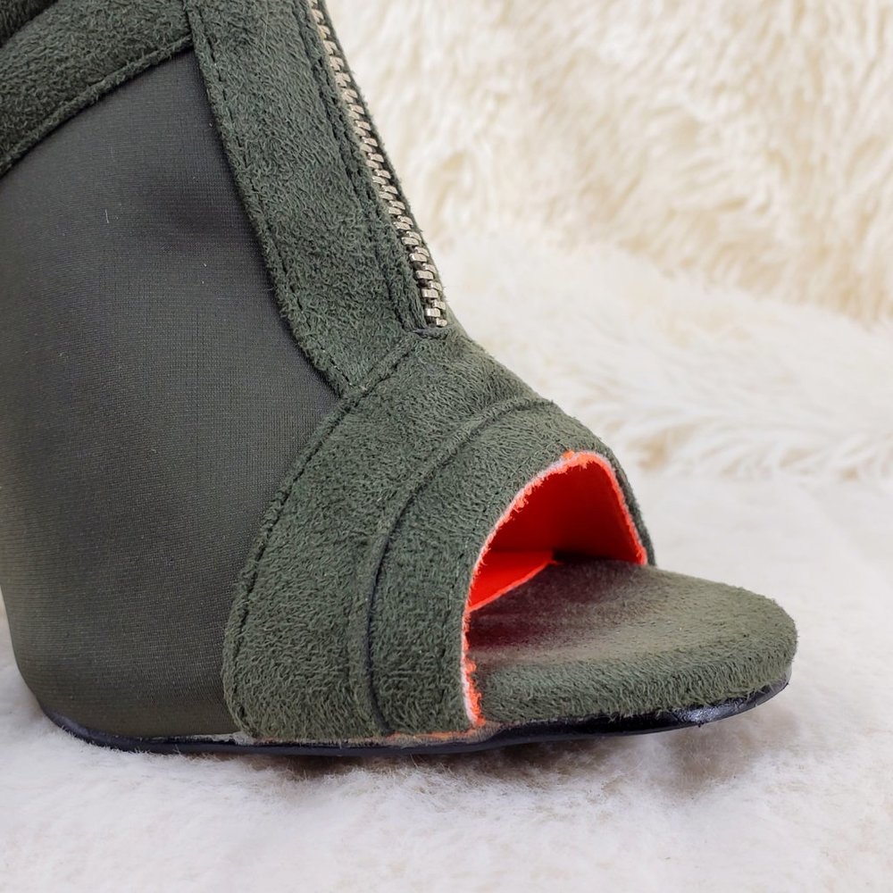 Front Zipper 4" High Heel Ankle Boots - Picture 5 of 11